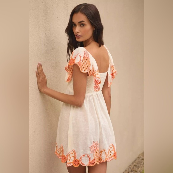 NWT By Anthropologie Flutter-Sleeve Square-Neck Mini Dress Small - Picture 9 of 9